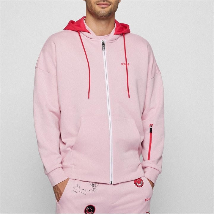 HUGO BOSS SAGGYART HOODED ZIP SWEATSHIRT
