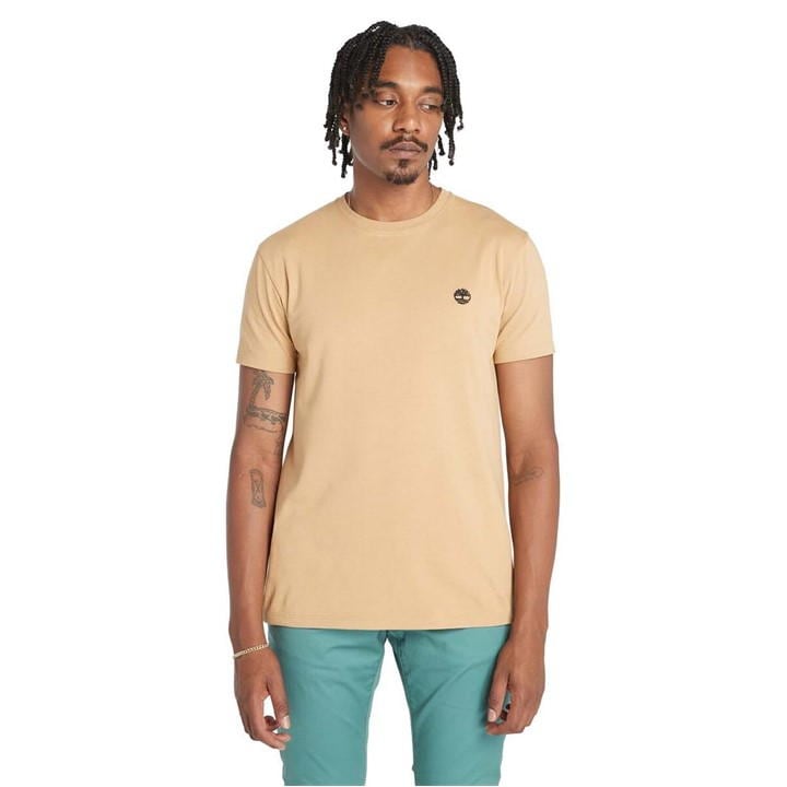 Timberland Oyster River Logo Short Sleeve T-shirt In オレンジ