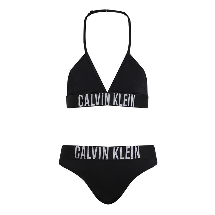 Calvin Klein Jeans Girls Black Triangle Bikini Set Size 11