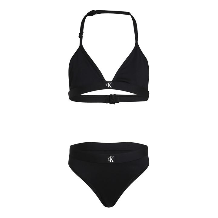 Calvin Klein Jeans Girls Black Triangle Bikini Set Size 8