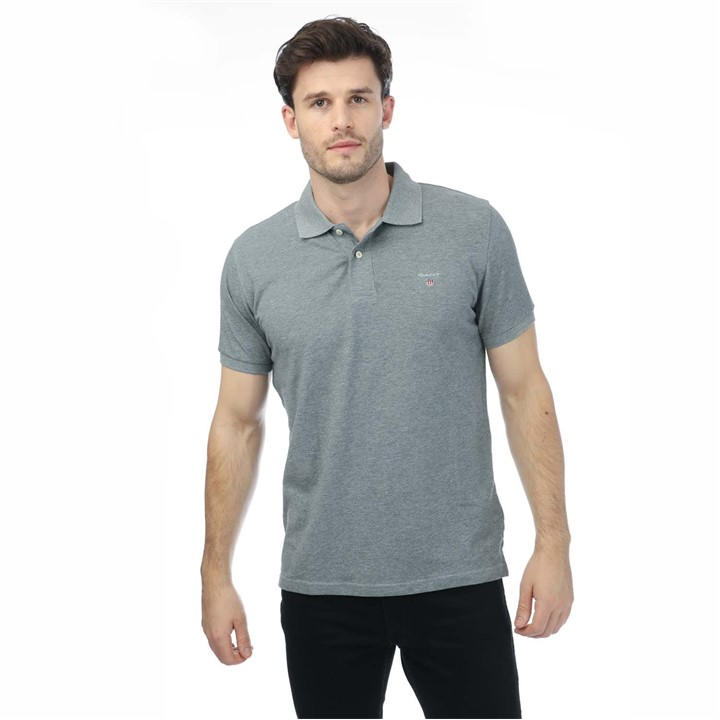 Gant Pique Rugger Polo Shirt - Grey