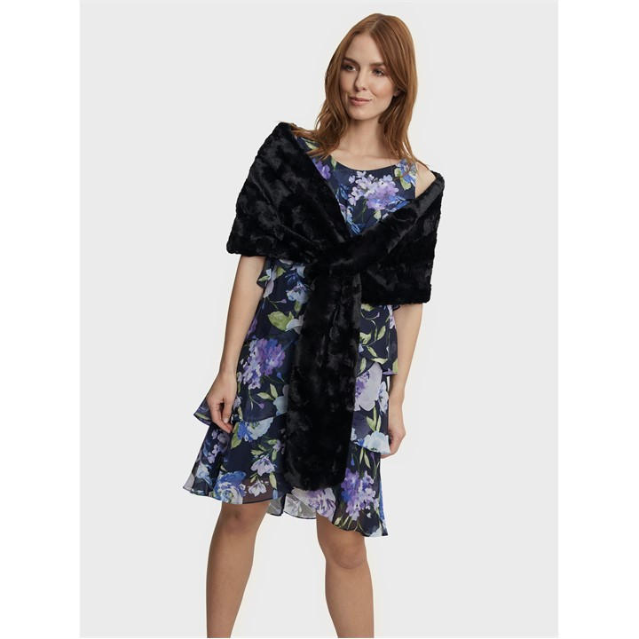 Gina Bacconi Women's Deanne Pull Through Faux-Fur Wrap - Black