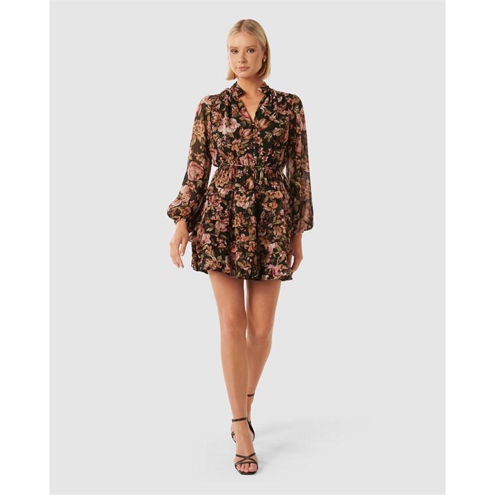 FOREVER NEW LOWRIE RUFFLE MINI DRESS