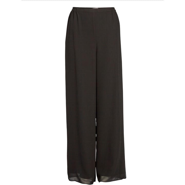 Gina Bacconi Chiffon Layered Trouser With Slits - Black