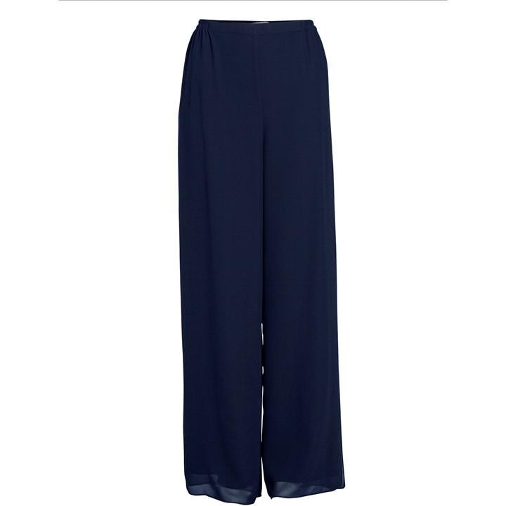 Gina Bacconi Chiffon Layered Trouser With Slits - Blue