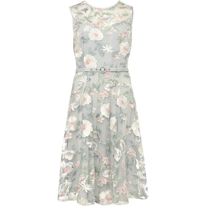 Phase Eight Aria Embroidered Fit and Flare Dress - Green