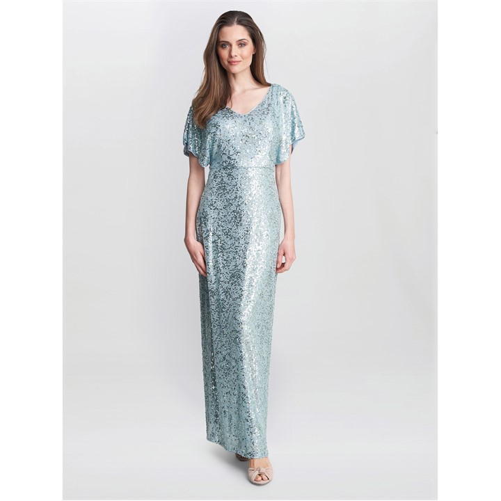 GINA BACCONI COURTNEY MAXI SEQUIN DRESS