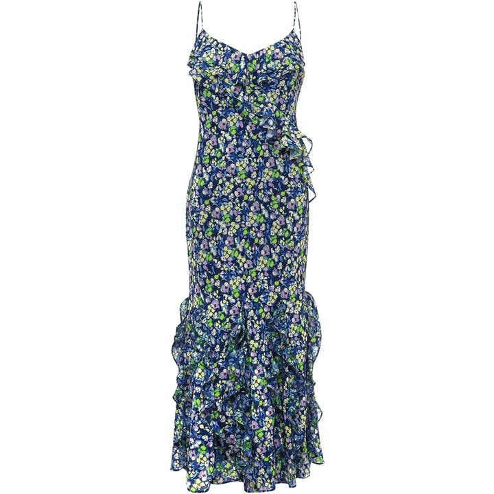 Phase Eight Catira Strappy Print Dress - Blue