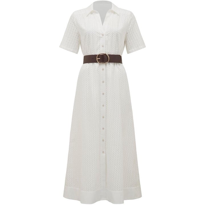 Forever New Tyler Embroidered Midi Dress - White