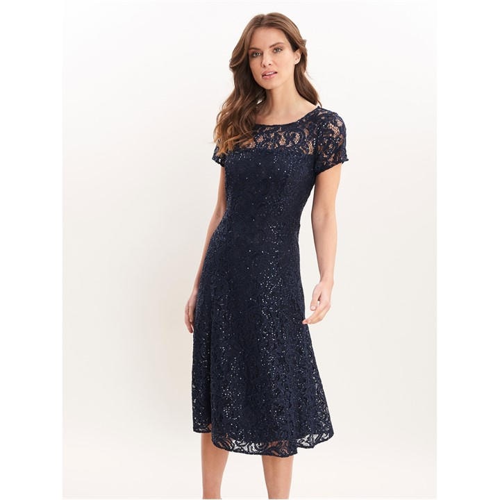 Gina Bacconi Una Maxi Dress With Lace Sleeves - Blue