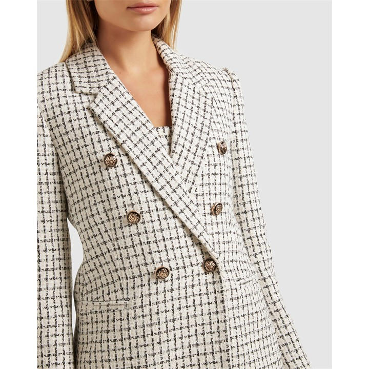 Forever New Pearl Boucle Jacket Cream/Black Boucle Suit FRASERS