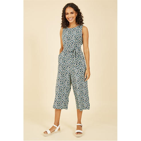 Mela London - Green Daisy Floral Print Jumpsuit