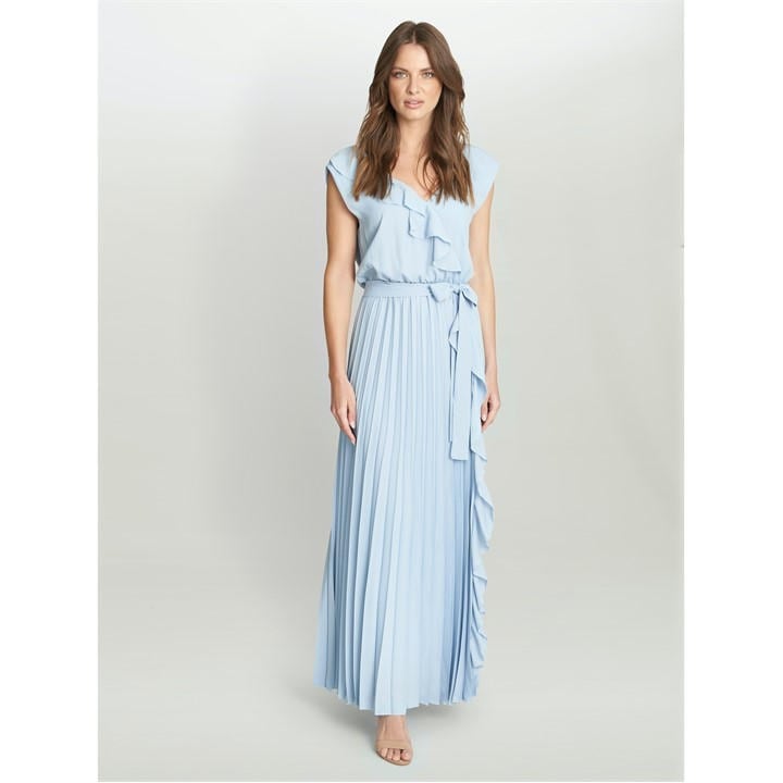chinese dress ladies Caprice Halter Knit Maxi Dress / Cobalt | Meshki main image 1
