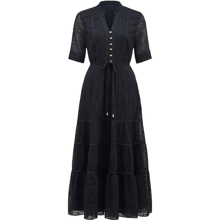 Forever New Rachel Embroidered Midi Dress - Blue