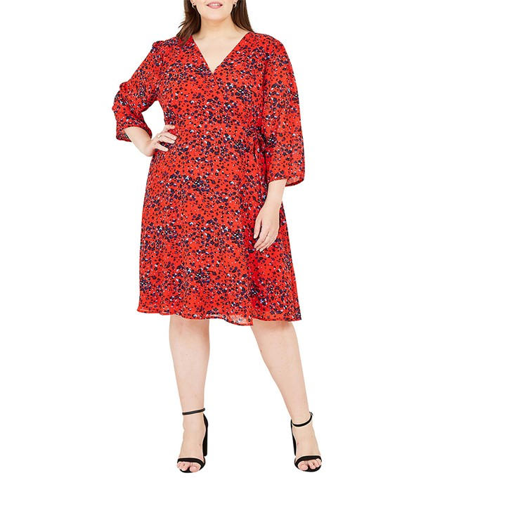 Yumi Red Animal Print Wrap Dress Yumi Red Animal Print Wrap Dress