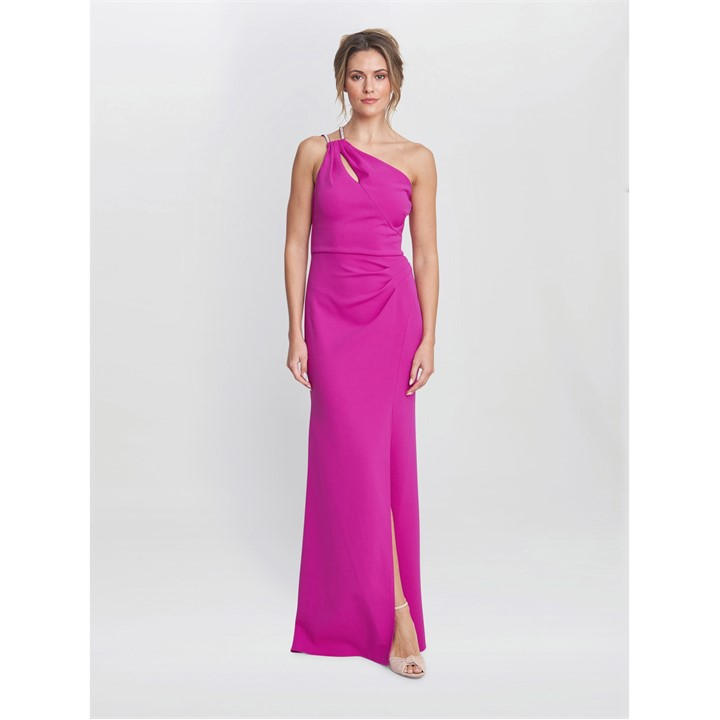 GINA BACCONI RYONY ONE SHOULDER MAXI DRESS