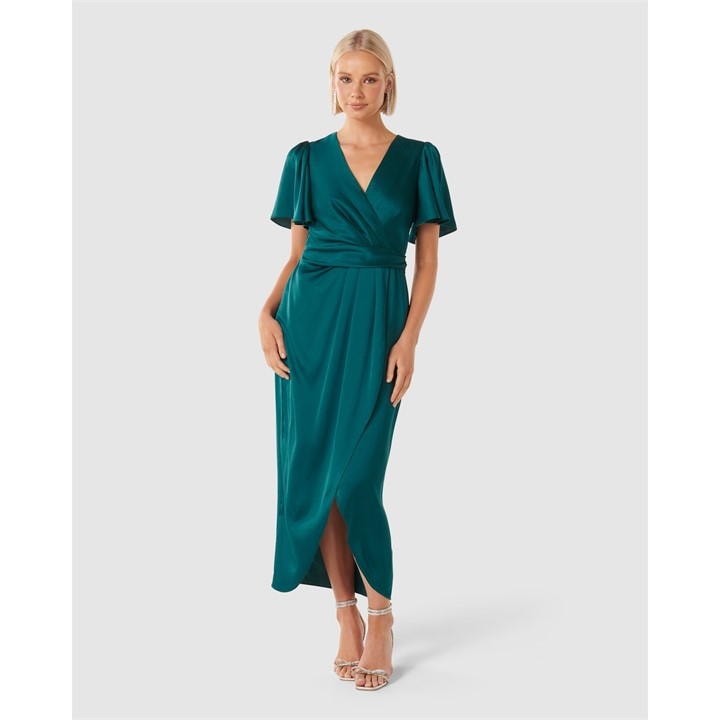 Forever New Estelle Flutter Sleeve Midi Dress - Green