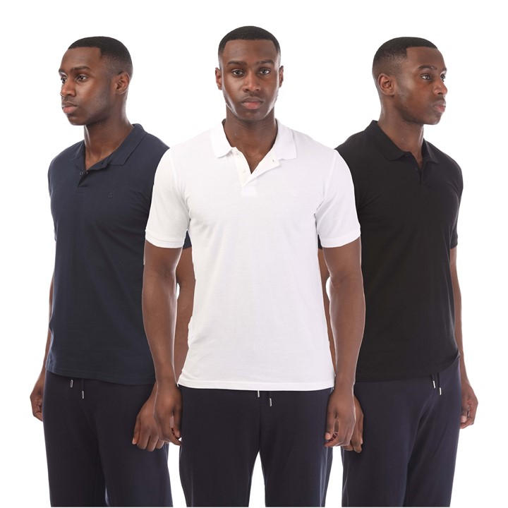 Jack And Jones Men's Multi 3 Pack Of Basic Polo Shirts Medium
