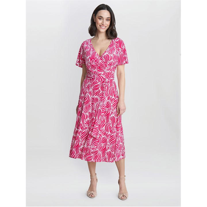 Gina Bacconi Women's Pink Lacey Fit And Flare Dress