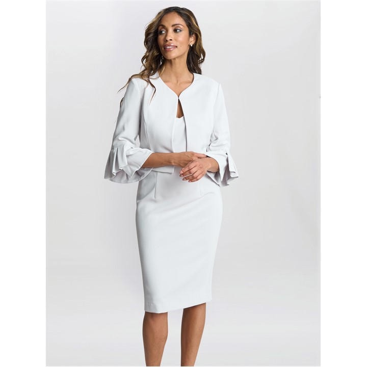 Gina Bacconi Melissa Crepe Dress And Jacket - Silver