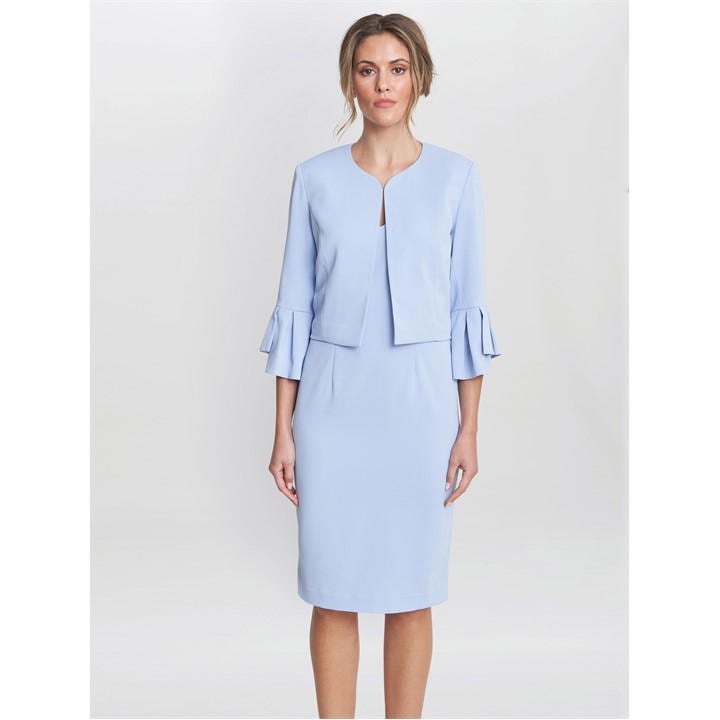 Gina Bacconi Melissa Crepe Dress And Jacket - Blue