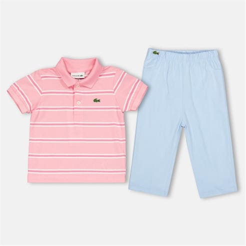 Lacoste - Unisex Kids' Mini Pique Lightweight Short Sleeve Pyjama Sets
