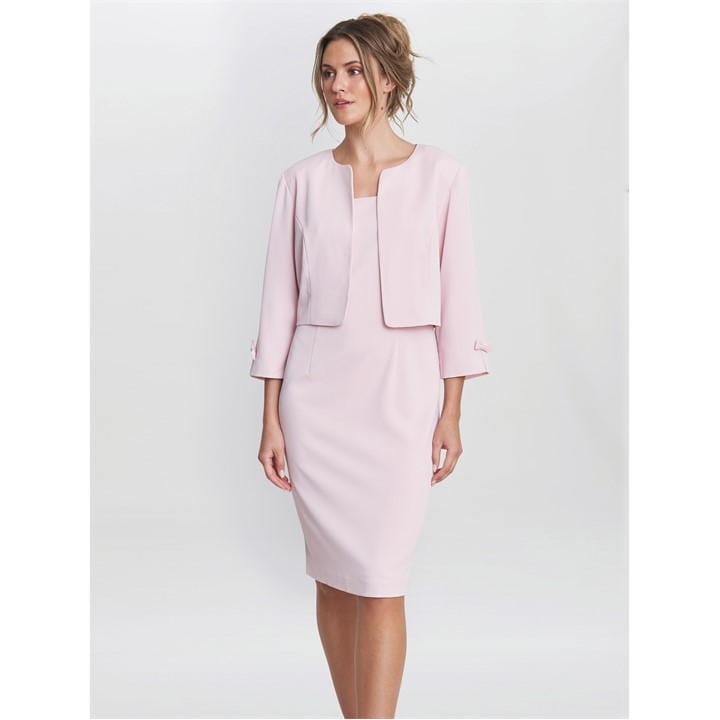 Gina Bacconi Corinne Crepe Dress And Jacket - Pink