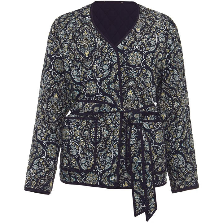 Phase Eight Polly Paisley Reversible Quilted Jacket - Blue