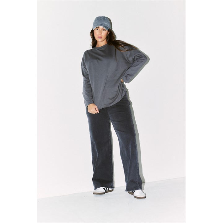 FITS CHARCOAL FITS EMBROIDERED CREW NECK LONG SLEEVE