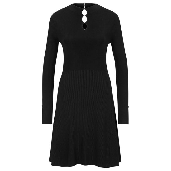 Hugo Boss Fuglia Knitted Dress In Black | ModeSens