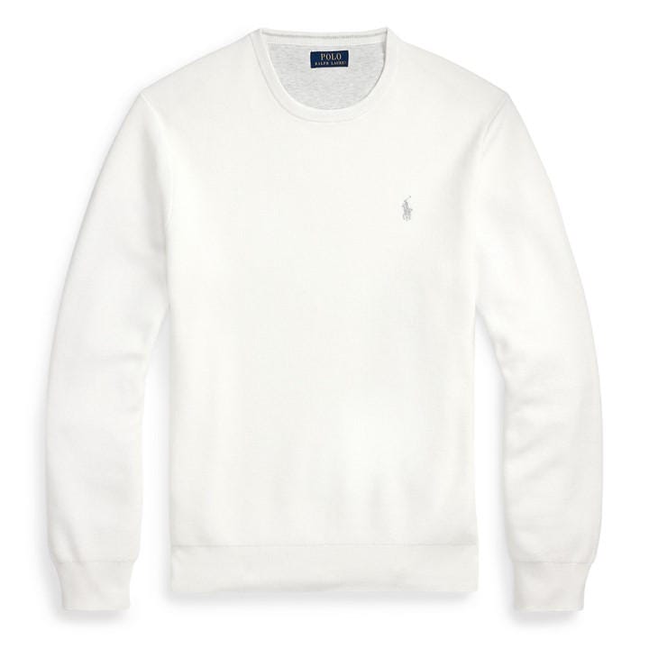 Polo Ralph Lauren Men's White Textured Pony Jumper Small