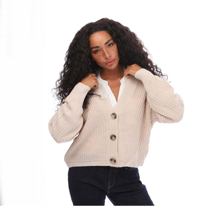 Only Women's Beige Carol Nice Knitted Cardigan Size 12