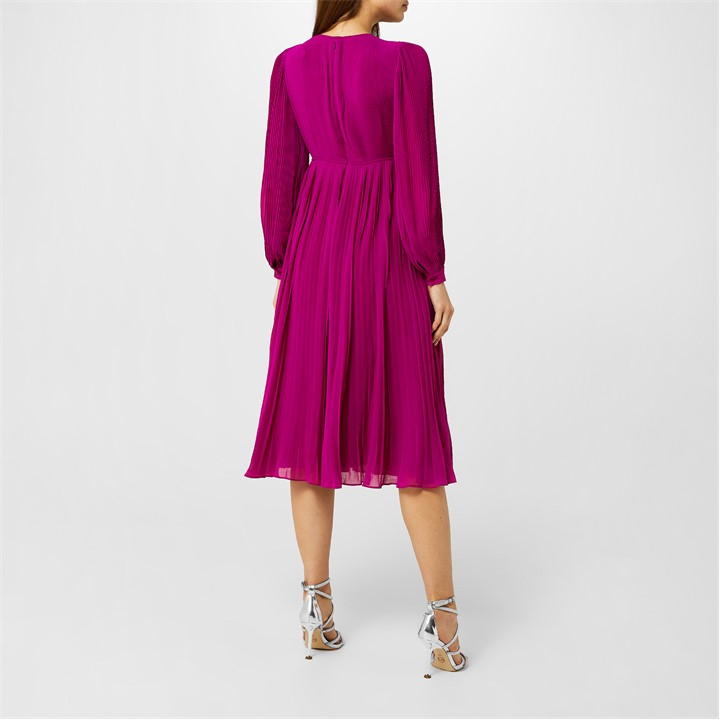 DEEP FUCHSIA - MICHAEL Michael Kors - Pleated Dress