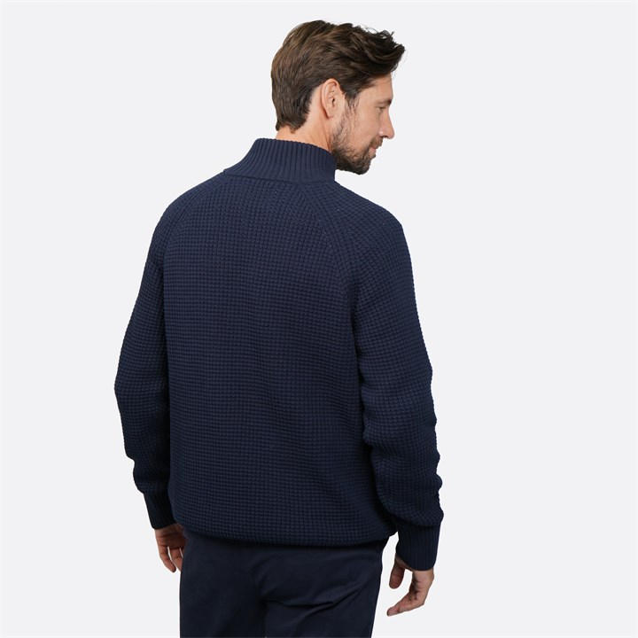 Howick Howick Waffle Knit Jumper Navy House of Fraser