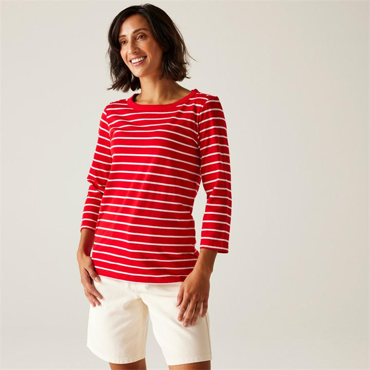 Regatta Women's High Risk Red/White Stripe Bayletta Ii Tee Size 18