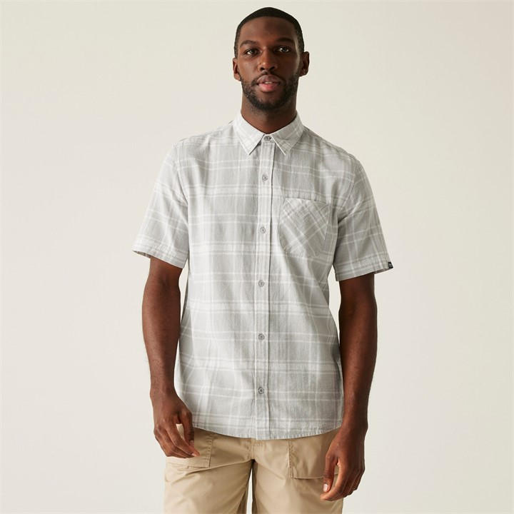 Regatta Men's Silver Grey Check Loran Shirt 3XL