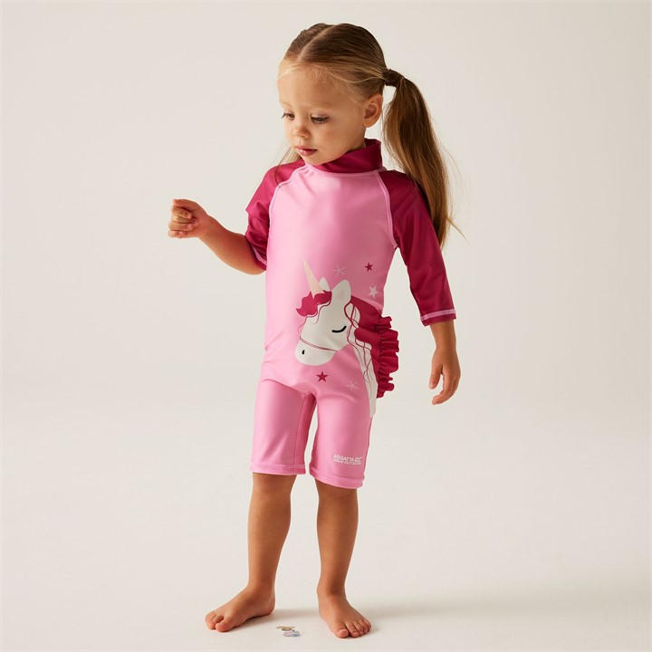 Regatta Unisex Kids Luna The Unicorn(Sweet Pink/Pi Animal Swimsuit Size 4