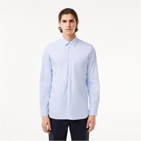 Lacoste - Slim Fit Striped Stretch Poplin Shirt