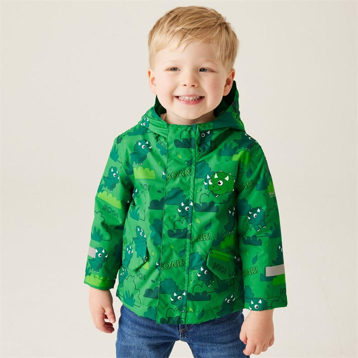 Regatta Unisex Kids Green Animal Rainy Day Jacket Size 9