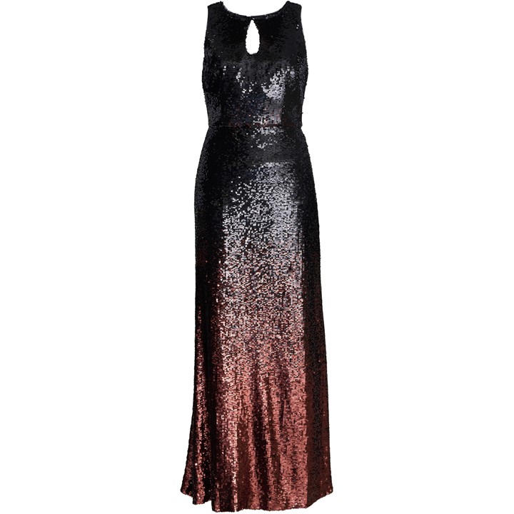 Gina Bacconi Tallulah Ombre Sequin Maxi Dress - Black