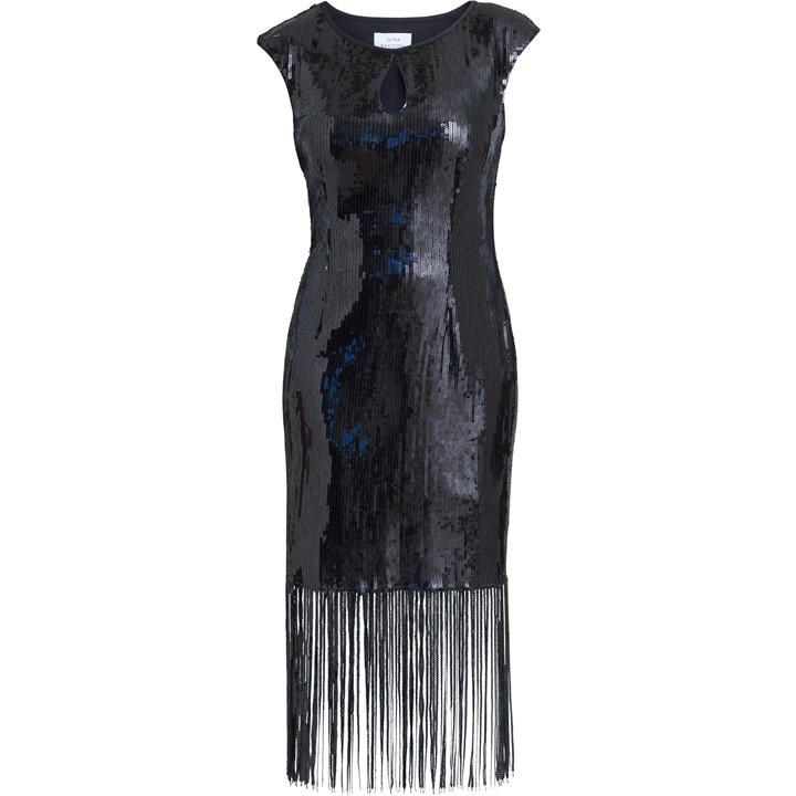 Gina Bacconi Breanna Sequin Cocktail Dress - Black