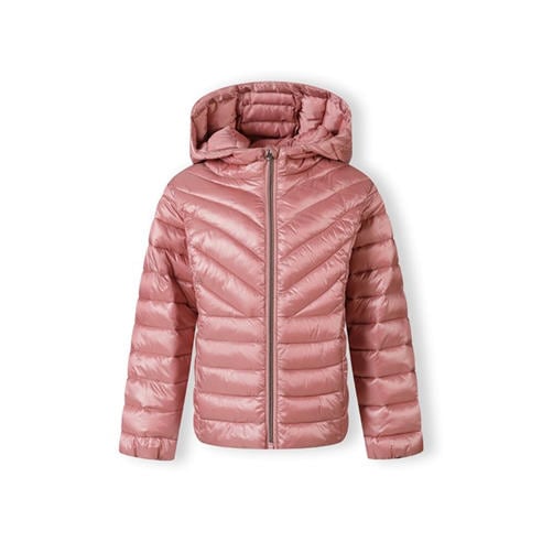 Minoti - Girls quilted hooded jacket with zip fastening copper