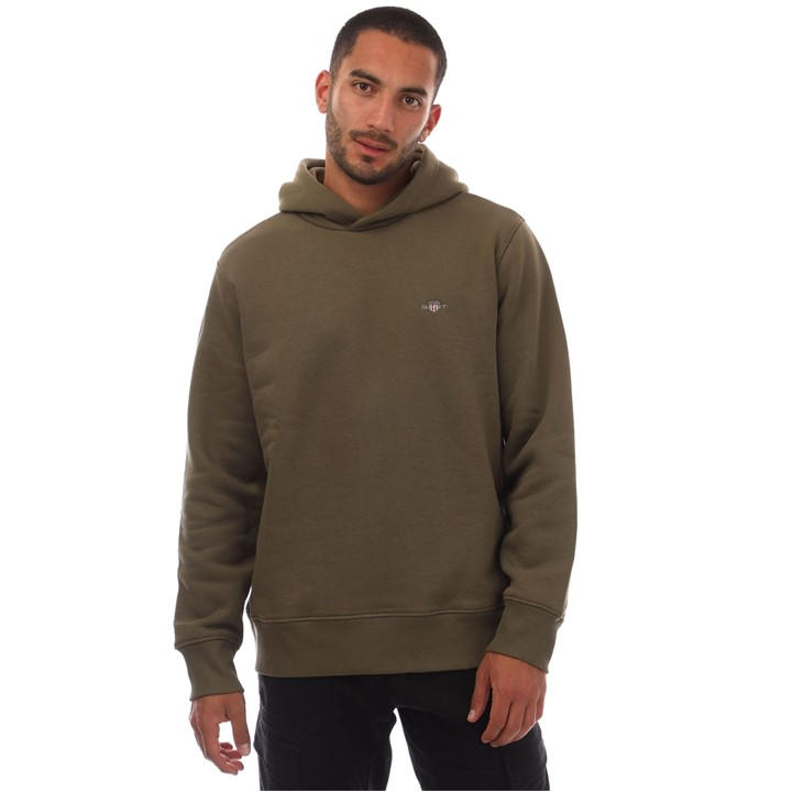 Gant Men's Green Shield Logo Hoodie Extra Large