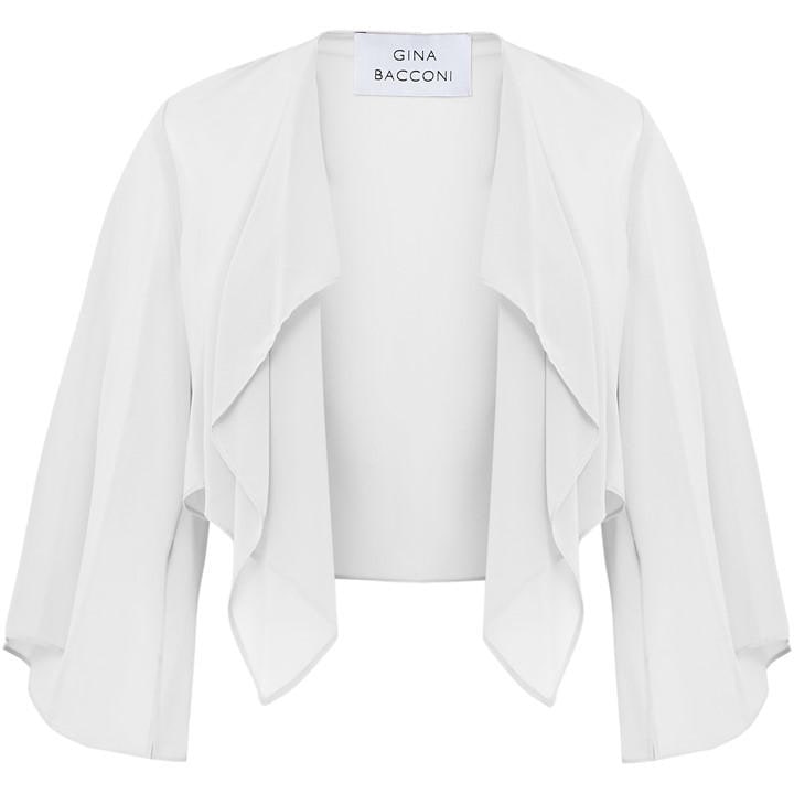Gina Bacconi Vivian Chiffon Jacket - White