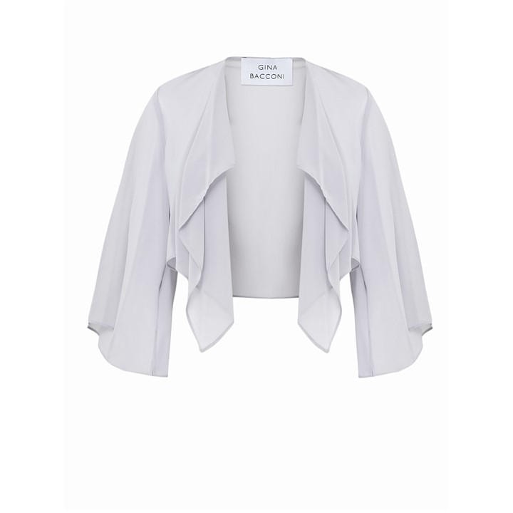 Gina Bacconi Vivian Chiffon Jacket - Silver
