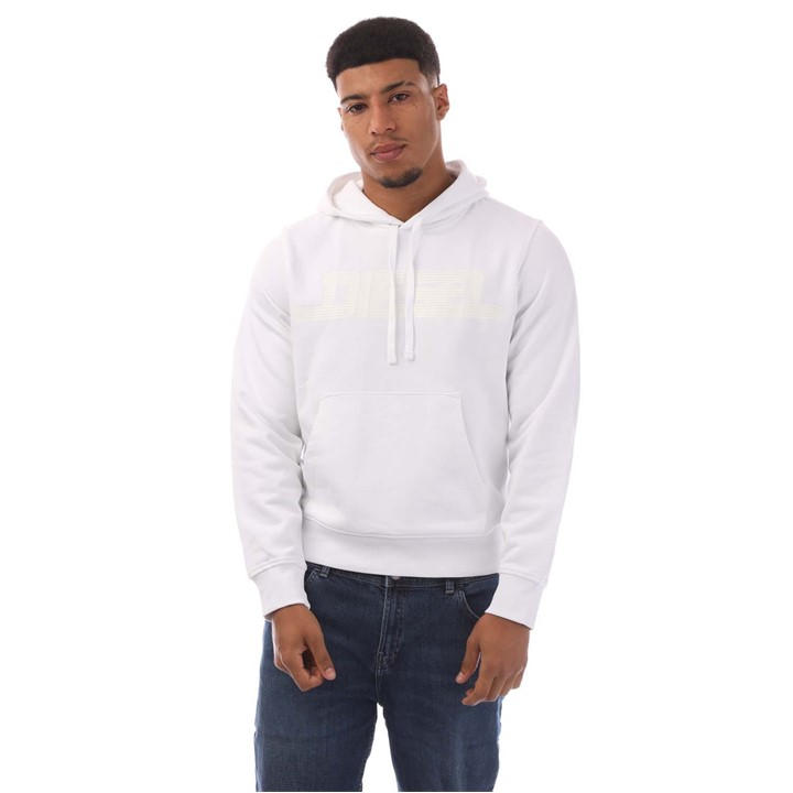 Diesel Men's White S-Ginn 12-G Hoodie Large