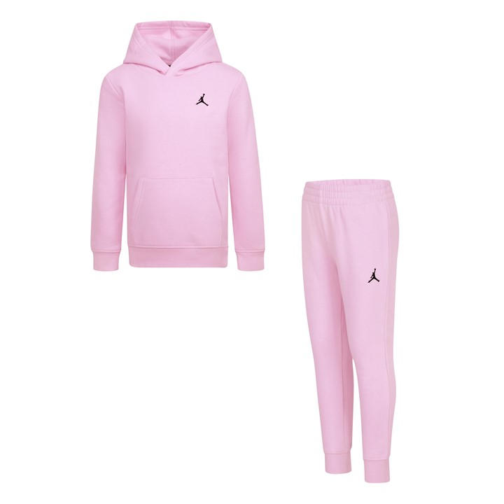 Air Jordan Girls Pink Fleece Hoodie And Jogger Tracksuit Set Size 2