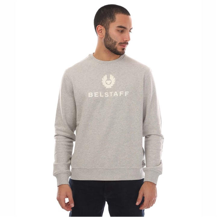 Belstaff Men's Silver Signature Crewneck Sweatshirt 2XL