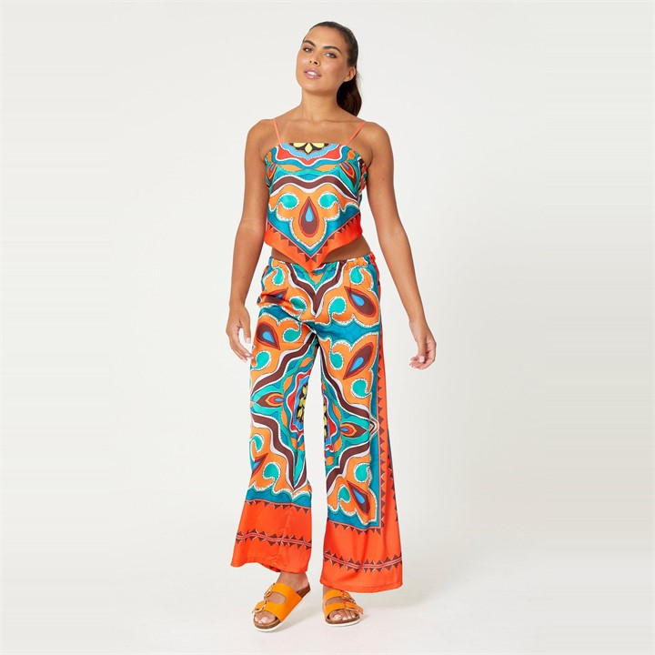 Orange - Be You - Scarf Print Cami and Trouser Co-ord Set