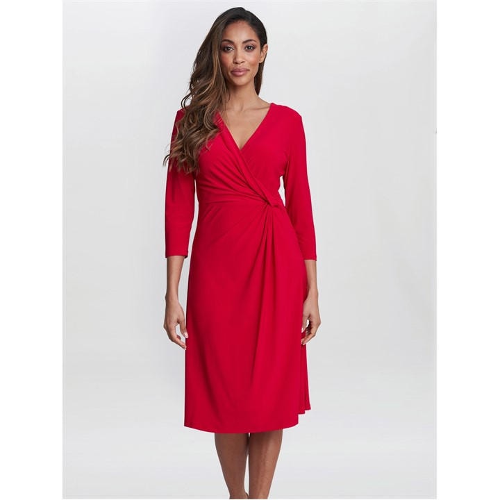 GINA BACCONI ANTONIA JERSEY WRAP DRESS
